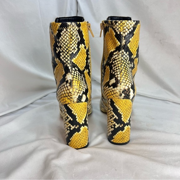 ALDO Aurellane Faux Snakeskin Pattern Yellow Black Booties Womens Size Size 9 - Picture 5 of 9
